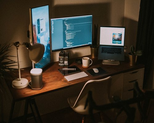 Warmly lit workspace emphasizing clean environment for eyes