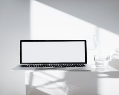 Modern laptop display with clear anti-reflective coating on desk